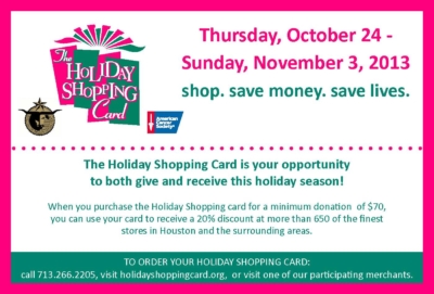 Holiday shopping card