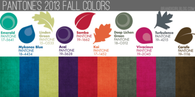 Pantone's 2013 fall colors